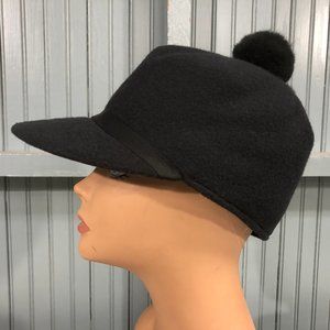 Vintage Langenberg Pom Fleece Scotch Winter Ski Hat Size 7 Ear Flaps Made USA